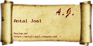 Antal Joel névjegykártya